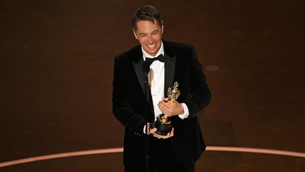 PHOTO: US producer Sean Baker accepts the award for Best Director for "Anora" onstage during the 97th Annual Academy Awards at the Dolby Theatre in Hollywood, March 2, 2025.