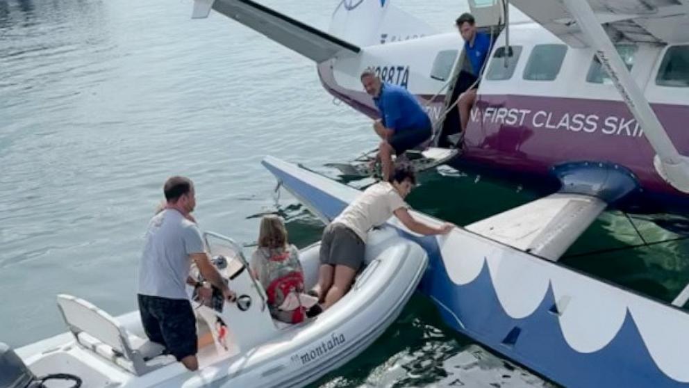 PHOTO: Video from Christy Davoudpour shows a Cessna seaplane crash on Aug. 1, 2026, near the Bahamas.