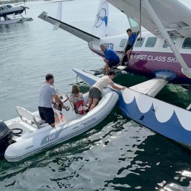 PHOTO: Video from Christy Davoudpour shows a Cessna seaplane crash on Aug. 1, 2026, near the Bahamas.