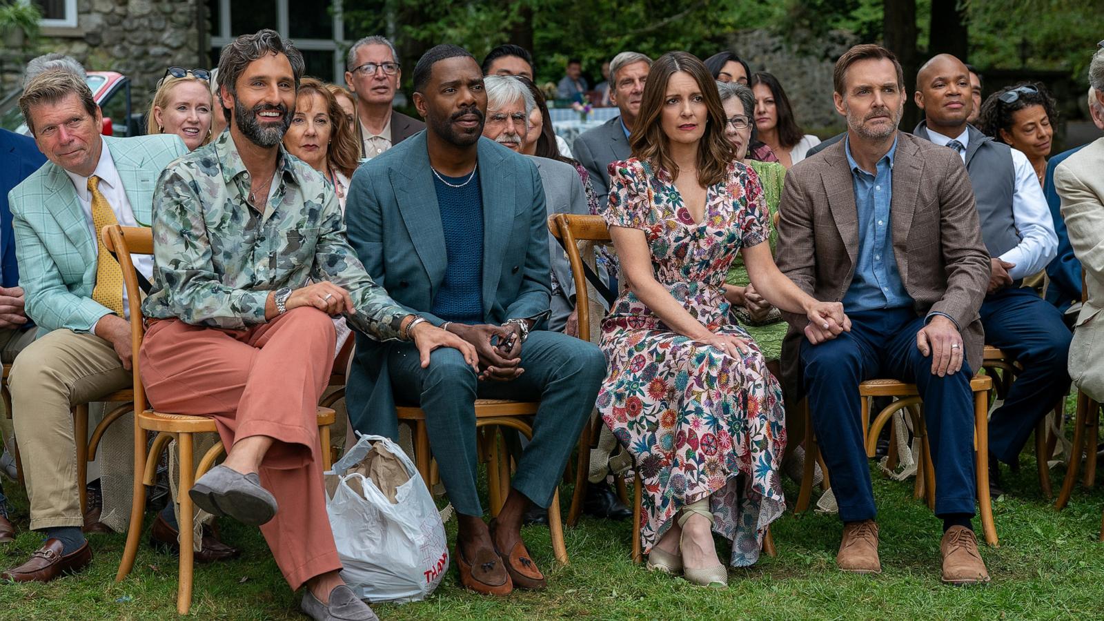 PHOTO: Marco Calvani as Claude, Colman Domingo as Danny, Tina Fey as Kate, and Will Forte as Jack in The Four Seasons.