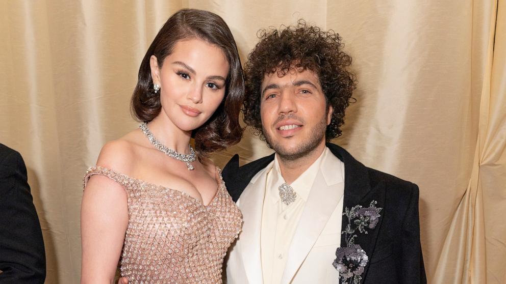 PHOTO: Selena Gomez and Benny Blanco attend the 97th annual Oscars at Ovation Hollywood, Mar. 2, 2025 in Hollywood, Calif.