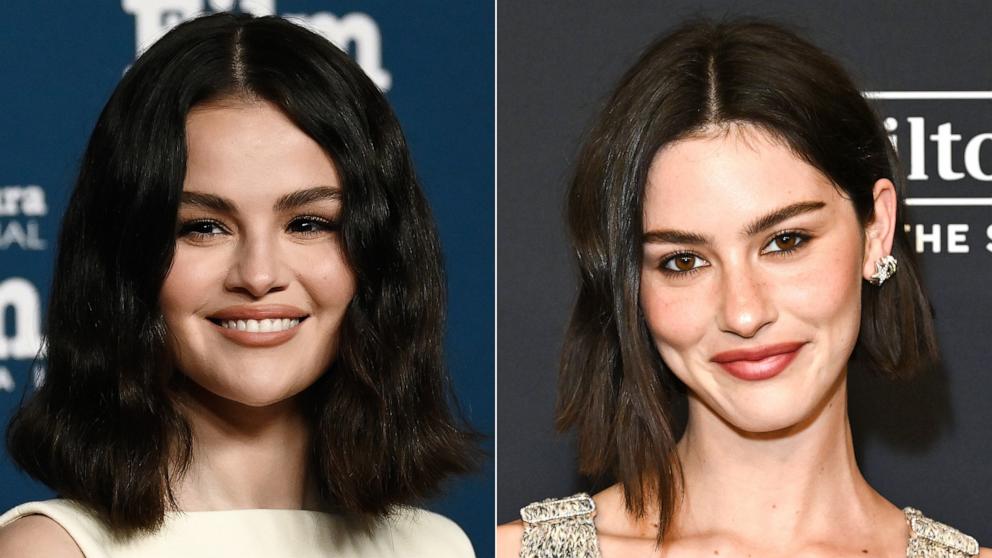 PHOTO: Selena Gomez attends the Santa Barbara International Film Festival, Feb.9, 2025, in Santa Barbara, Calif. | Gracie Abrams attends the 67th Annual Grammy Awards Pre-Grammy Gala, Feb. 1, 2025, in Los Angeles.