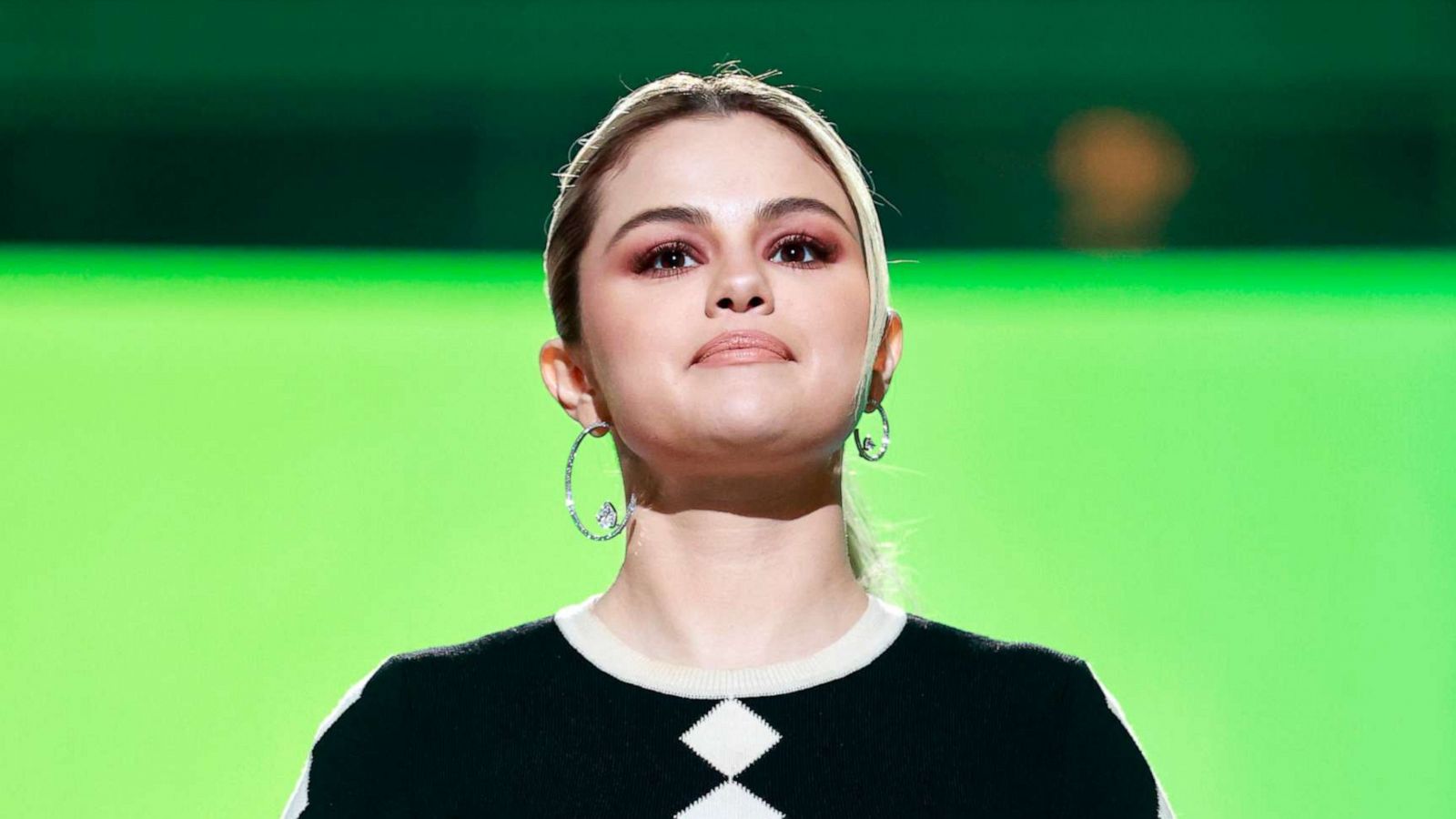 PHOTO: Selena Gomez speaks onstage during Global Citizen VAX LIVE: The Concert To Reunite The World at SoFi Stadium in Inglewood, Calif, May 8, 2021.