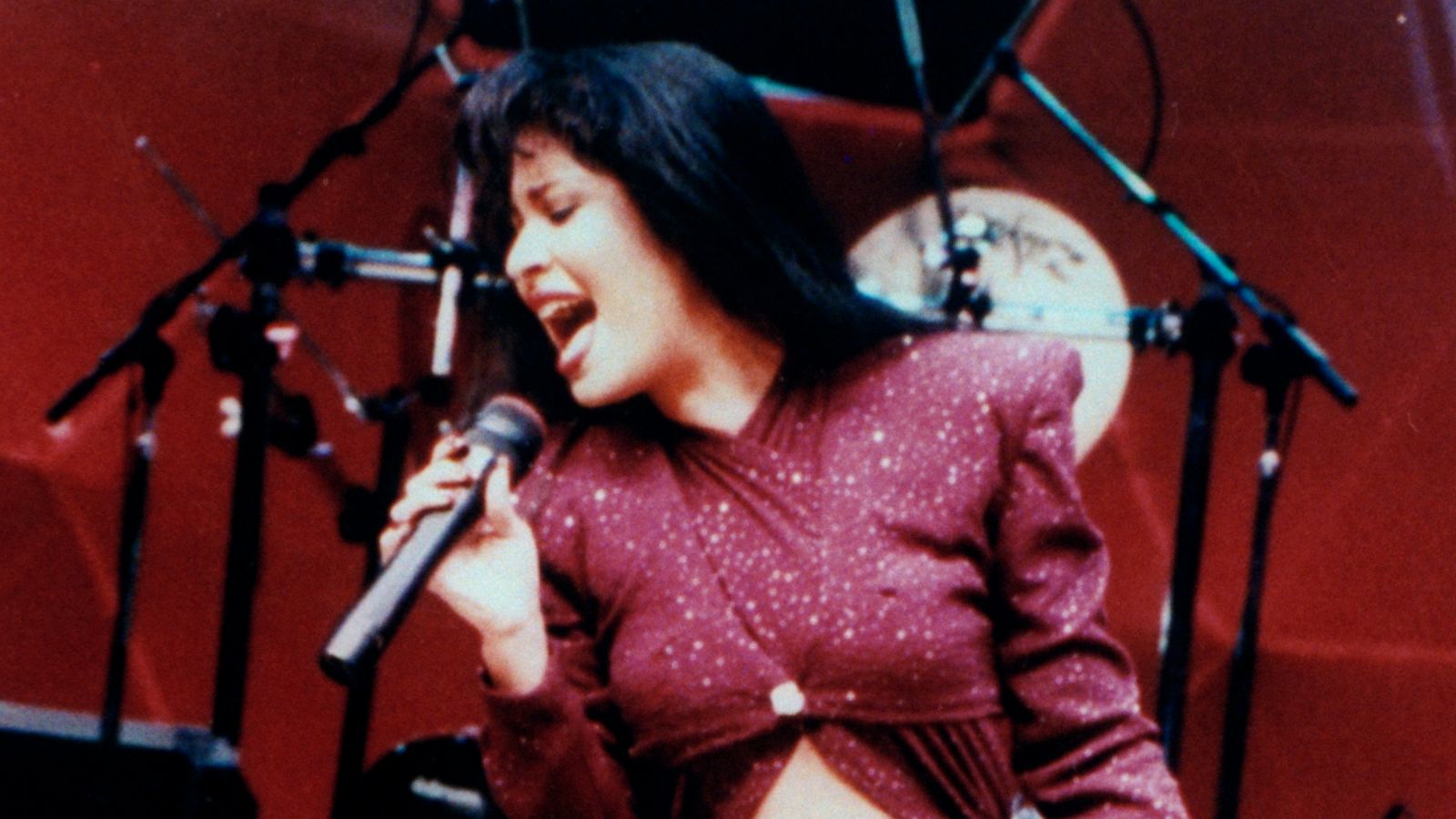 PHOTO: Mexican singer Selena performs in concert, Feb. 26, 1995, in Houston, Texas.