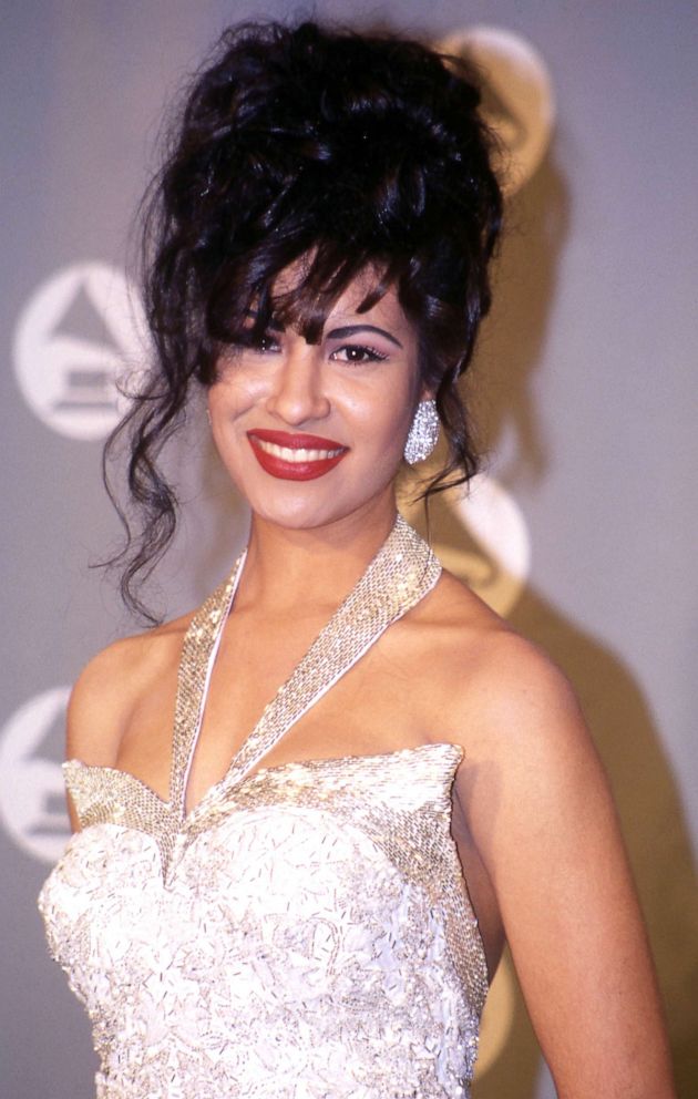 PHOTO: Selena Quintanilla is pictured in the press room at the 1994 Grammy Awards in New York City.