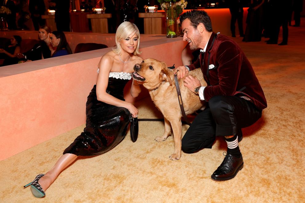 PHOTO: Selma Blair, Scout, and Justin Theroux attend the 2025 Vanity Fair Oscar Party Mar. 2, 2025 in Beverly Hills, Calif.