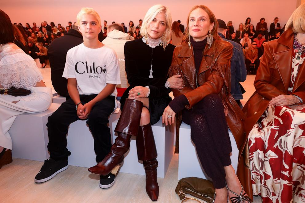 PHOTO: Arthur Saint Bleick, his mother Selma Blair and Diane Kruger attend the Chloe Womenswear on Sept. 26, 2024 in Paris.