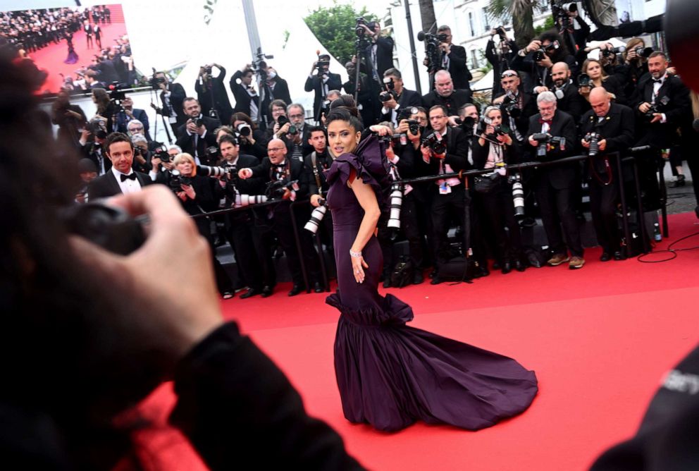 PHOTO: Salma Hayek attends the "Killers Of The Flower Moon" red carpet during the 76th annual Cannes film festival at Palais des Festivals on May 20, 2023 in Cannes, France.