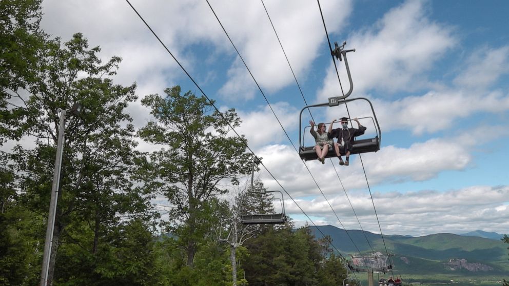 PHOTO: In a private celebration, Kennett High School’s class of 2020 graduated at Cranmore Mountain in North Conway, New Hampshire.