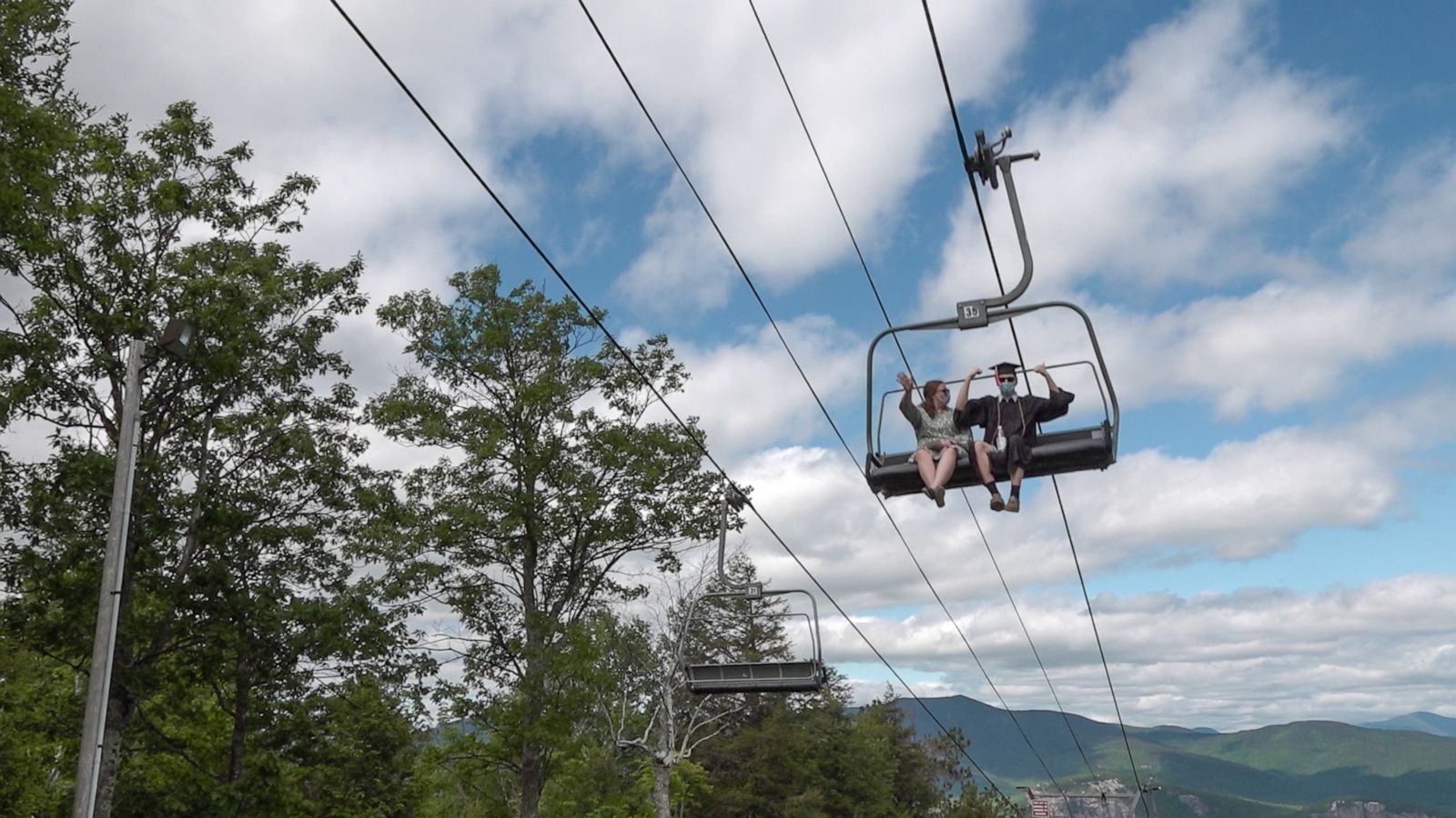 PHOTO: In a private celebration, Kennett High School’s class of 2020 graduated at Cranmore Mountain in North Conway, New Hampshire.