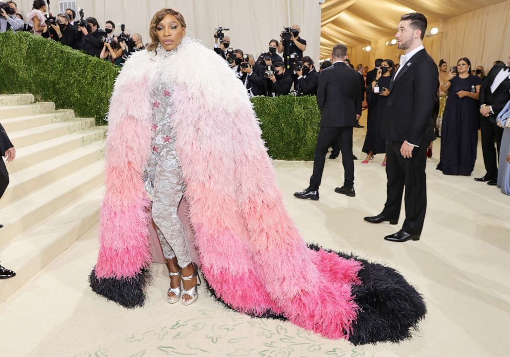 PHOTO: Serena Williams attends The 2021 Met Gala Celebrating In America: A Lexicon Of Fashion at Metropolitan Museum of Art, Sept. 13, 2021, in New York.