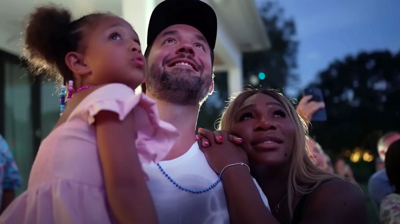 PHOTO: Serena William is seen with her husband Alexis Ohanian and their daughter Olympia in a video shared to Williams' YouTube.