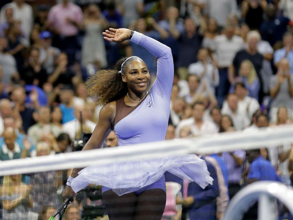 PHOTO: Serena Williams celebrates after defeating Anastasija Sevastova, of Latvia, during the semifinals of the U.S. Open tennis tournament, Sept. 6, 2018, in New York.