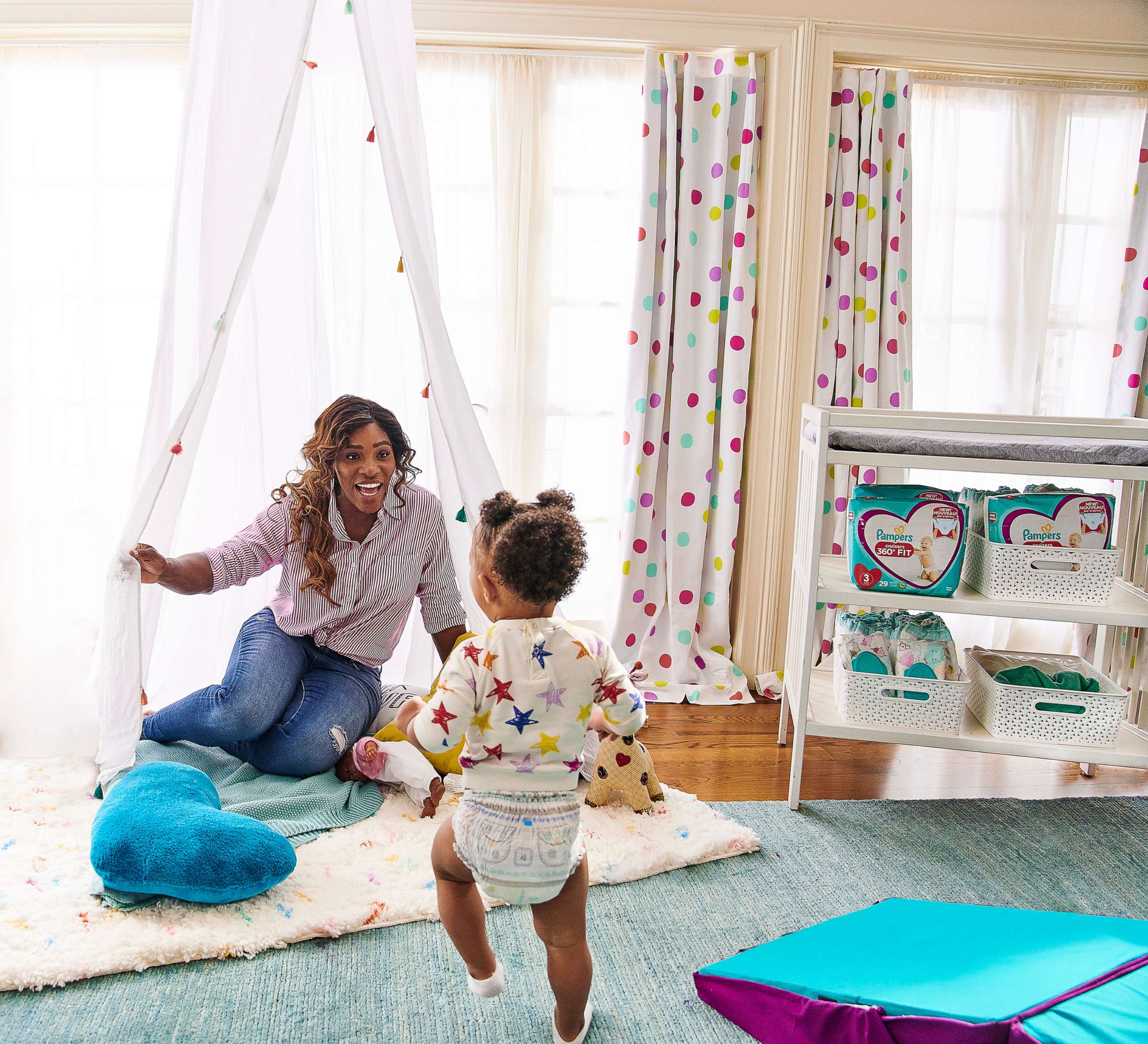 PHOTO: Serena Williams, the mother of Alexis Olympia, has partnered with Pampers on its 'Born to Be Wild" campaign.