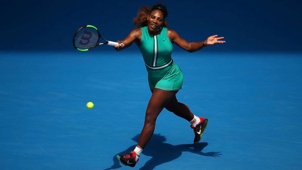 PHOTO: Serena Williams of the United States plays in a first round match against Tatjana Maria of Germany during day two of the 2019 Australian Open at Melbourne Park, Jan. 15, 2019 in Melbourne, Australia.