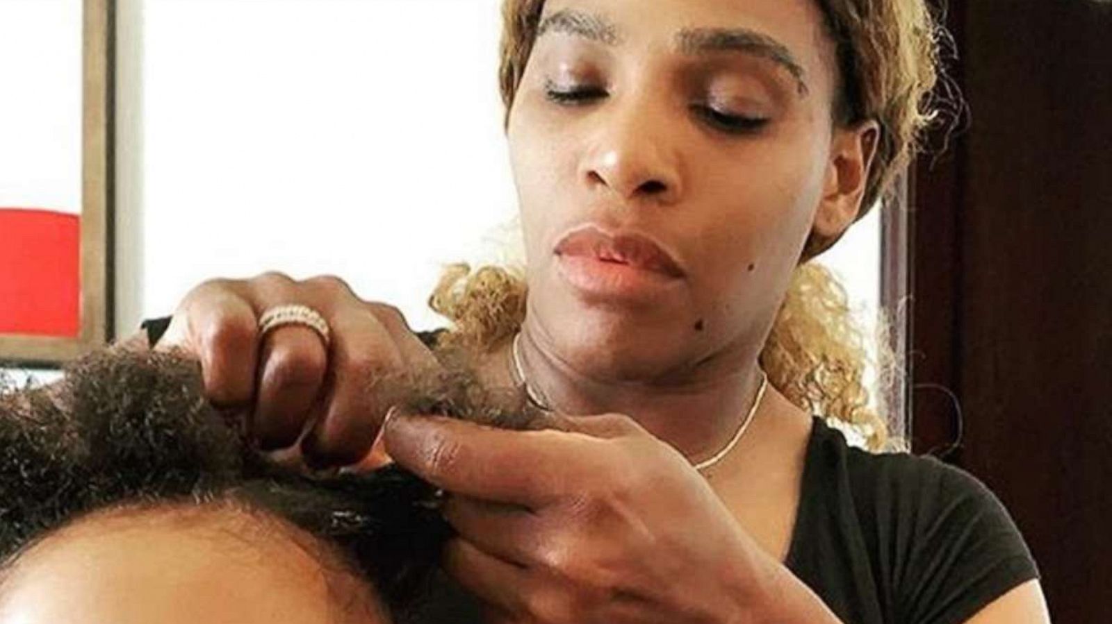 PHOTO: Serena Williams braids her daughter, Alexis Olympia Ohanian, Jr.'s hair in a photo posted to her Instagram account on June 13, 2019.