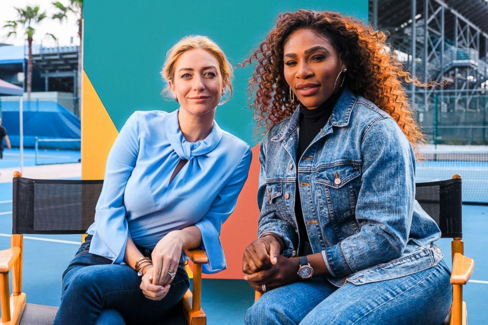 PHOTO: Serena Williams and Whitney Wolfe Herd, founder and CEO of Bumble, on the set of Bumble's Super Bowl ad.