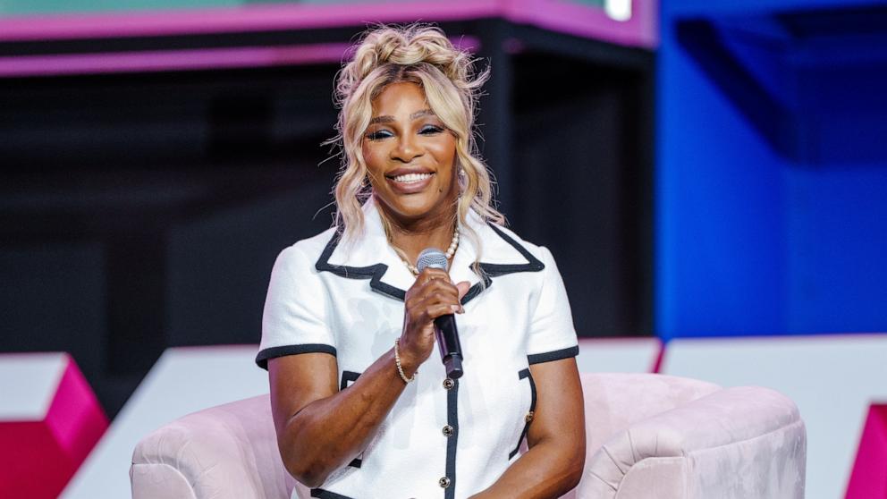 PHOTO: Serena Williams speaks at the Essence Festival of Culture at the Ernest N. Morial Convention Center, on July 6, 2024, in New Orleans.