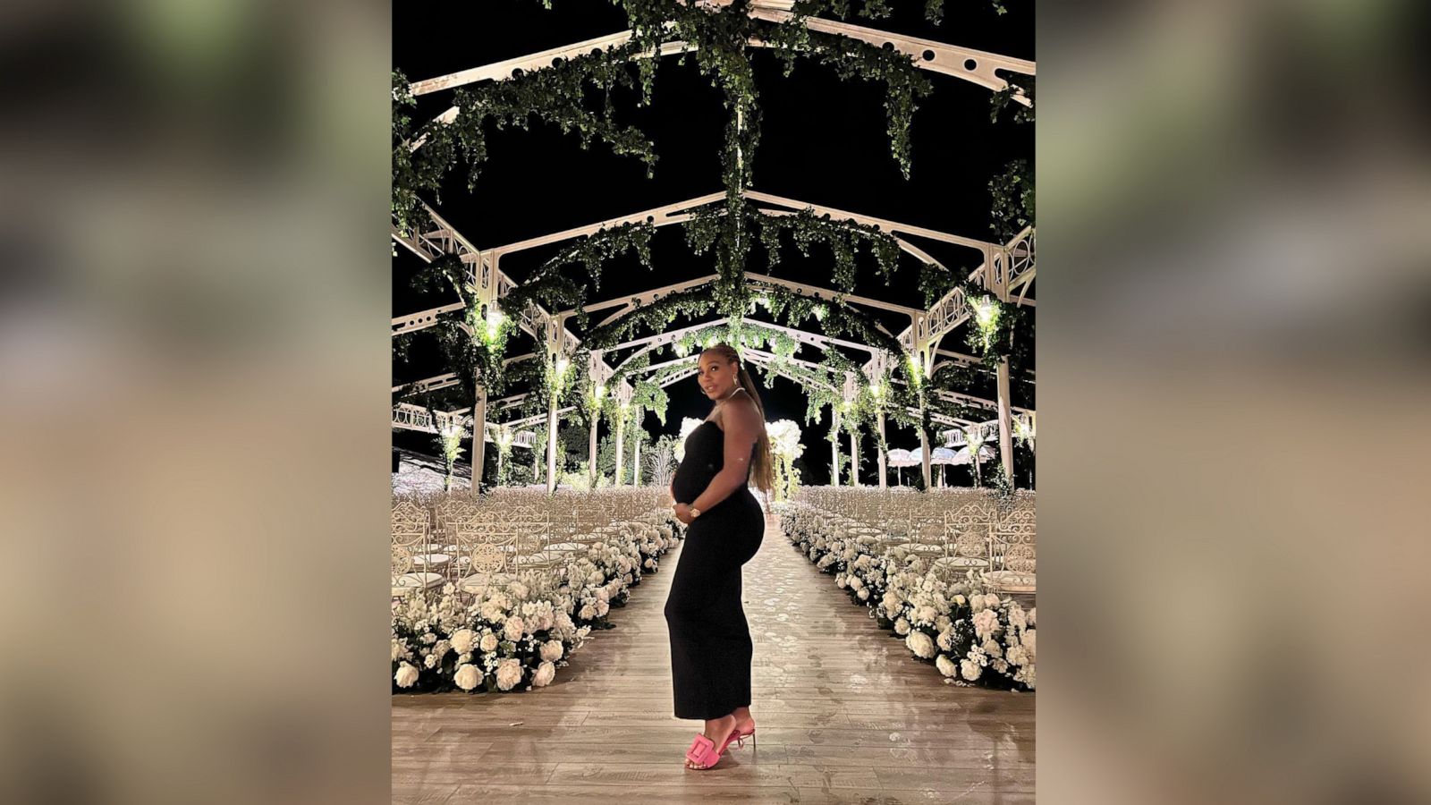 PHOTO: Serena Williams appears in this photo she shared of herself on Instagram showing off her baby bump while on vacation in Italy.