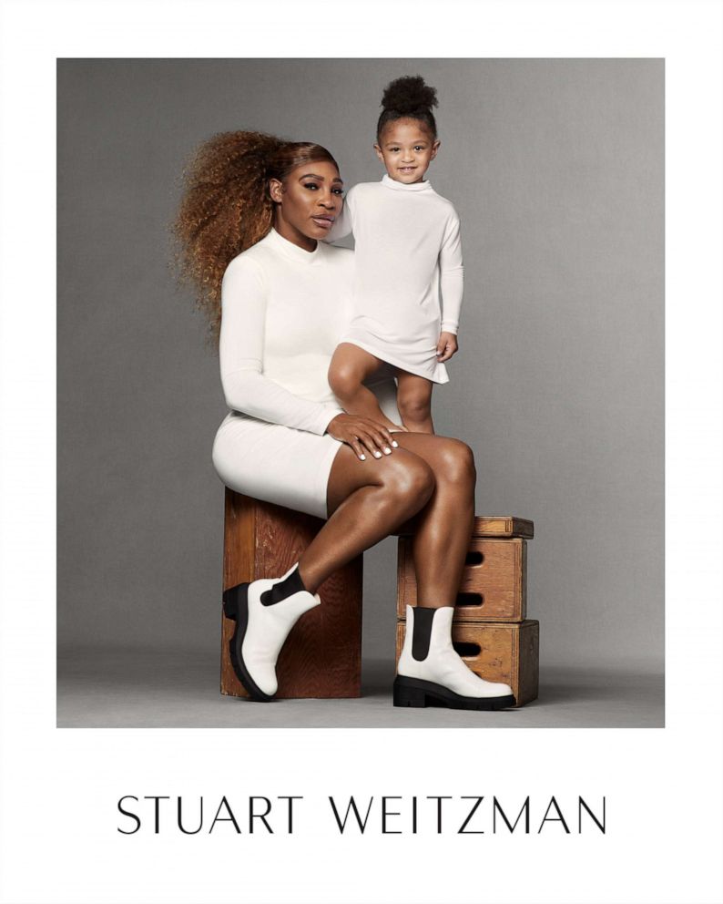 Serena Williams and her daughter wear matching looks for Stuart Weitzman's latest ad Spring 2021 ad campaign.