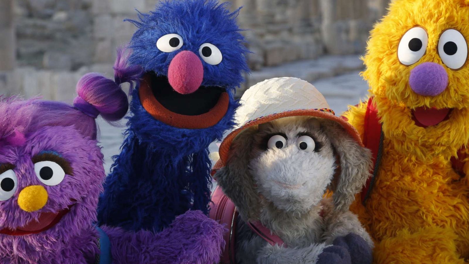 PHOTO: Basma, Grover, Ma'zooza and Jad on an adventure. 