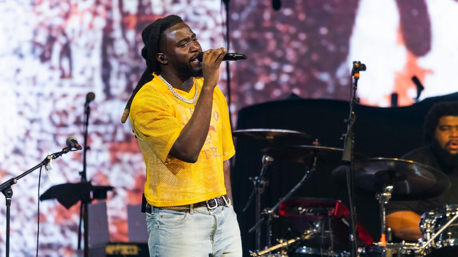 PHOTO: Shaboozey perfroms at Little Caesars Arena on Nov. 6, 2024 in Detroit.