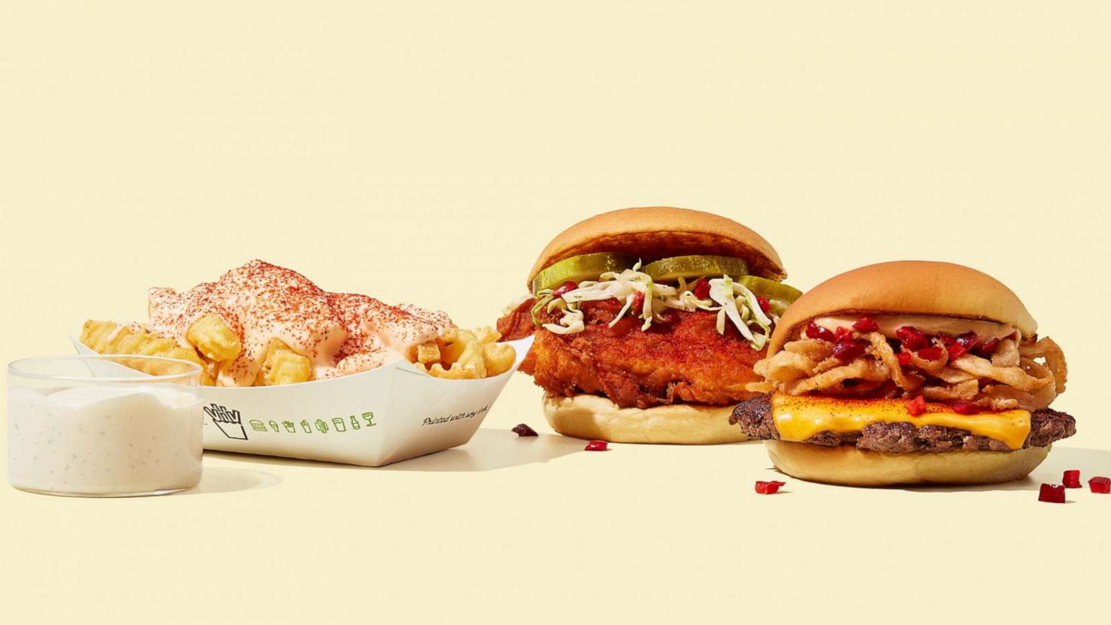 PHOTO: Three of the limited-time items on Shake Shack's new spicy menu.