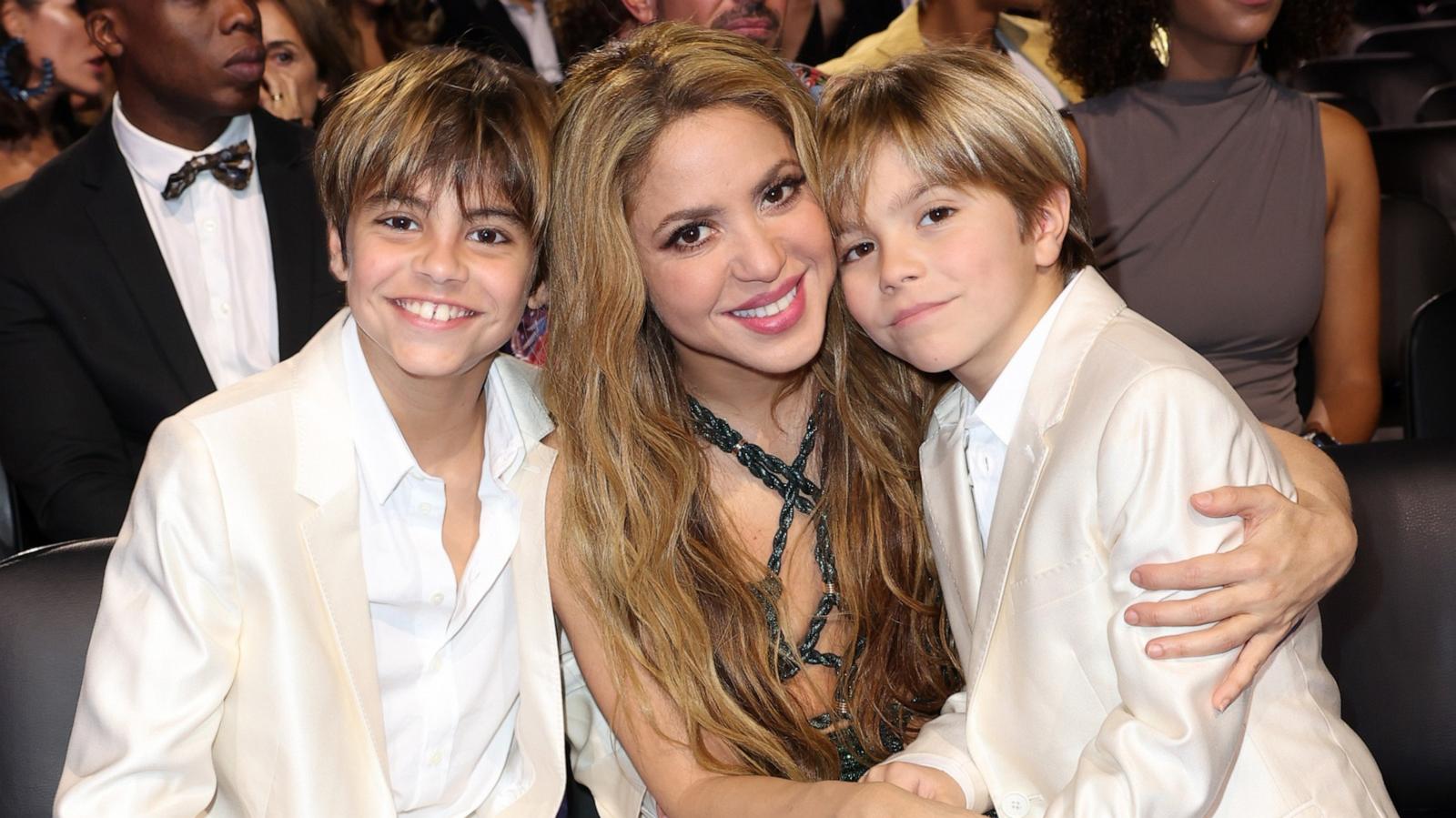 PHOTO: Shakira and her two sons, Milan and Sasha attend The 24th Annual Latin Grammy Awards, Nov. 16, 2023, in Seville, Spain.