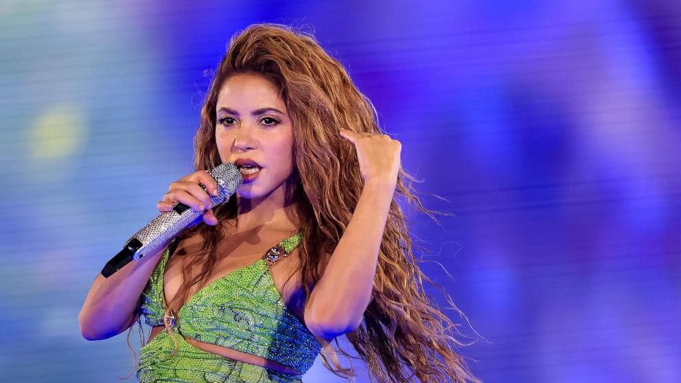 PHOTO: Shakira performs on stage during a massive free show at Copacabana beach on May 02, 2026 in Rio de Janeiro, Brazil.
