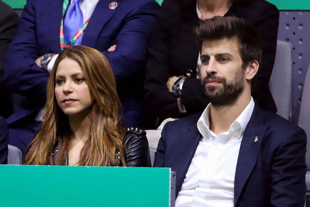 PHOTO: In this Nov. 24, 2019, file photo, Shakira and Gerard Pique attend the Davis Cup Final at Caja Magica, in Madrid, Spain.