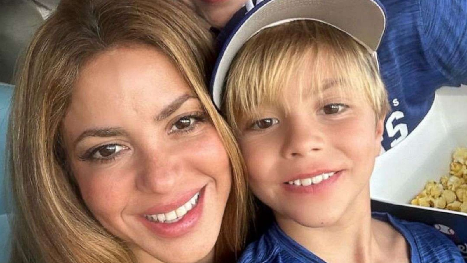 PHOTO: Shakira shared a snap of her and her two sons, Sasha (in the front) and Milan (in the back) at a Los Angeles Dodgers game, July 26, 2023.