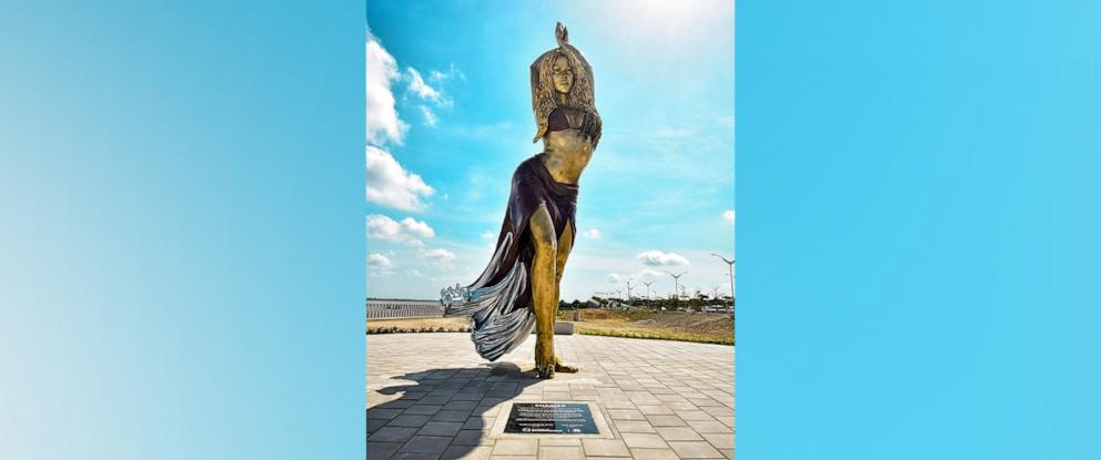 Shakira’s hometown unveils towering statue of the singer - ABC News