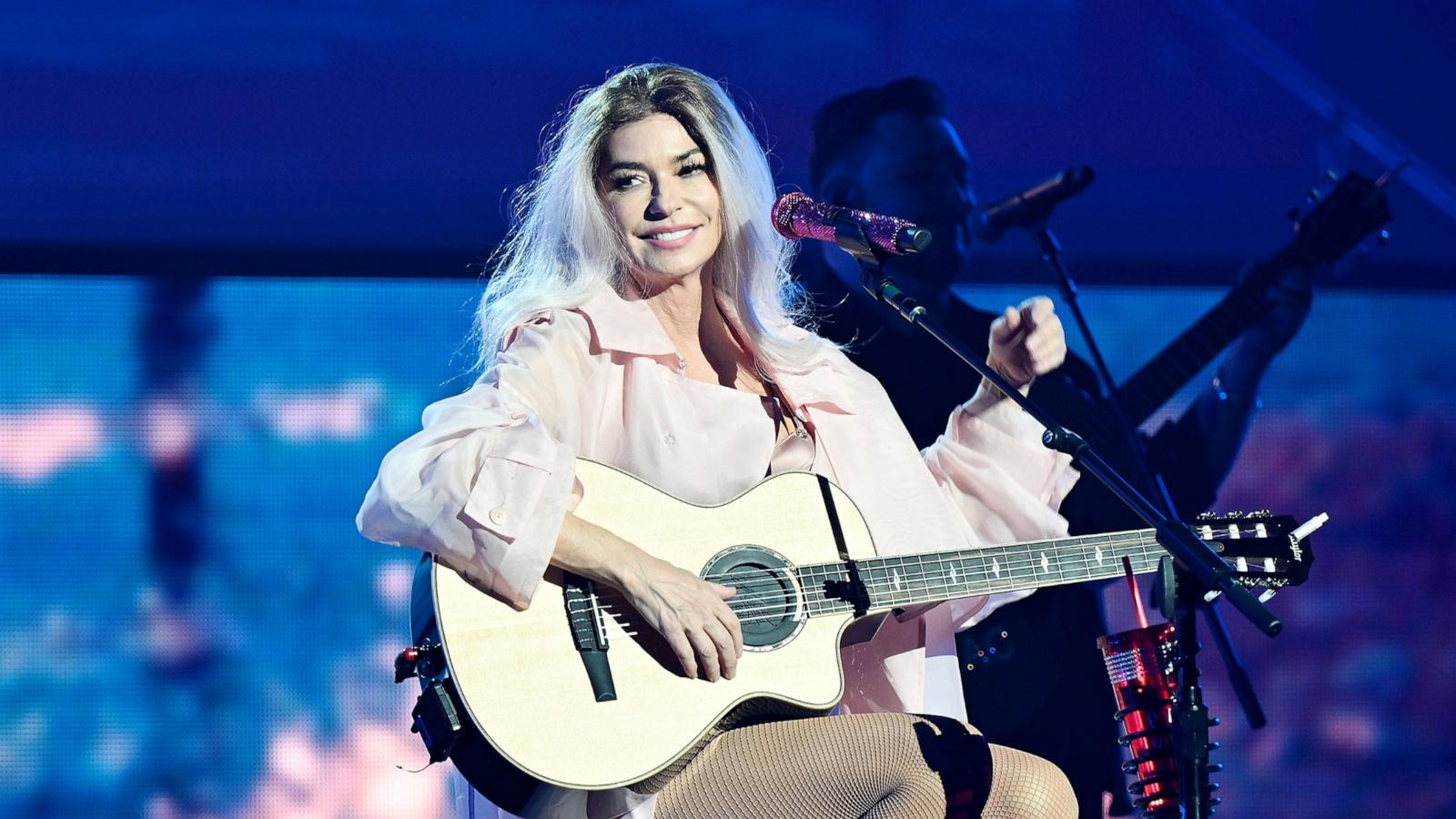 PHOTO: In this May 10, 2024, file photo, Shania Twain performs at the grand opening of her COME ON OVER Residency at Bakkt Theater at Planet Hollywood Resort & Casino in Las Vegas.