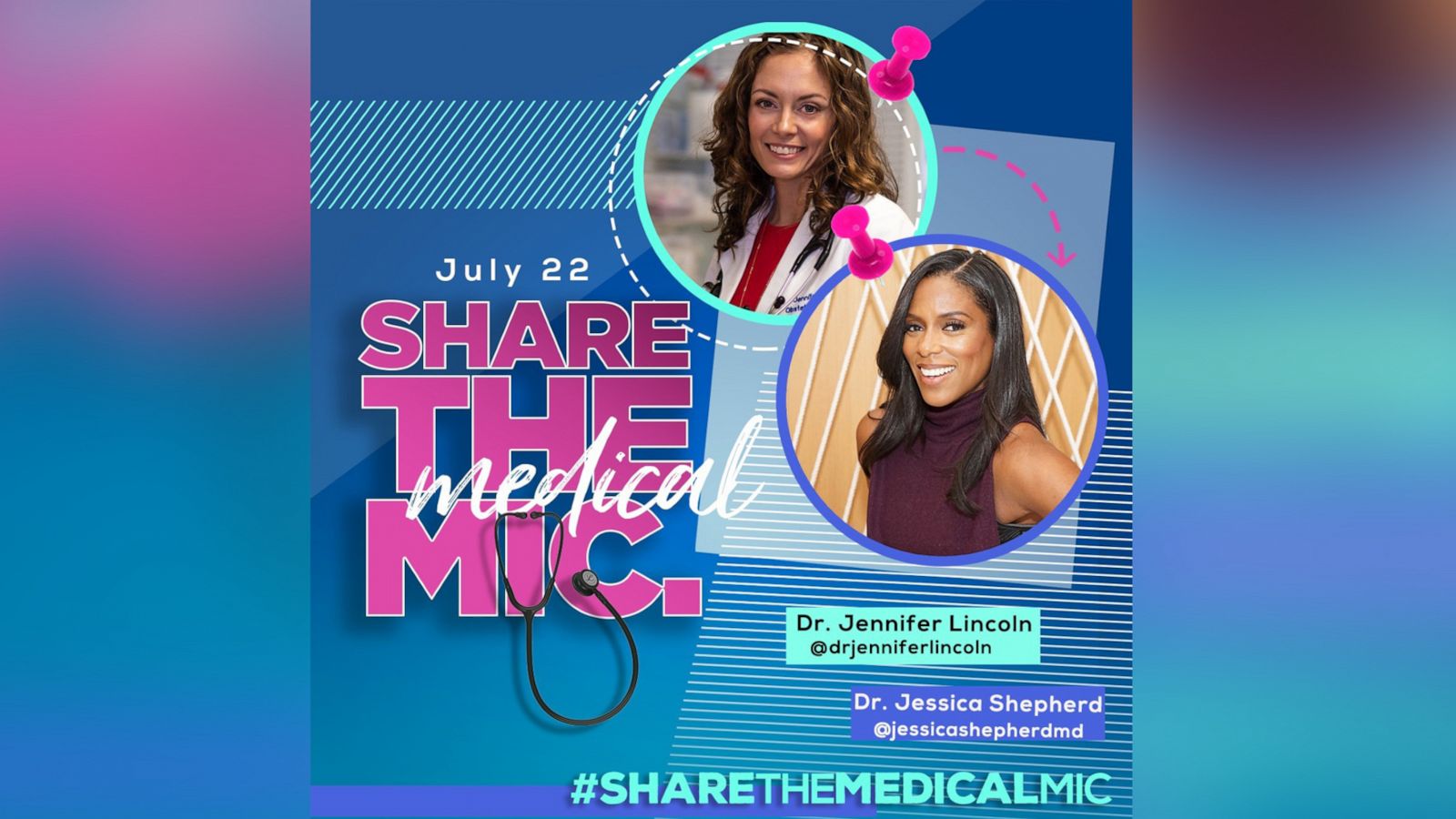 PHOTO: 80 female physicians take part in the social media campaign #sharethemedicalmic on July 22, 2020.