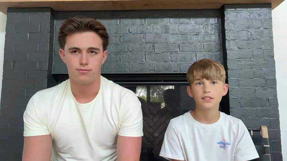 PHOTO: Twelve-year-old Parker Roll, right, and his brother Jack Roll, 16, speak out to ABC News following a shark attack in the Bahamas.