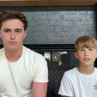 PHOTO: Twelve-year-old Parker Roll, right, and his brother Jack Roll, 16, speak out to ABC News following a shark attack in the Bahamas.