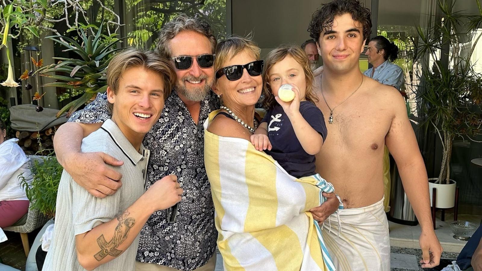 Sharon Stone snaps family photo at 4th of July pool party - ABC News