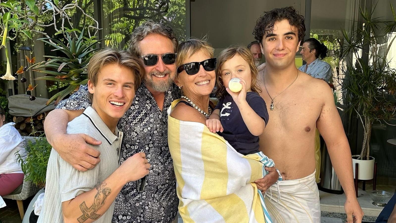 PHOTO: In a post made to her Instagram account, Sharon Stone celebrates Fourth of July with family and friends at a pool party.