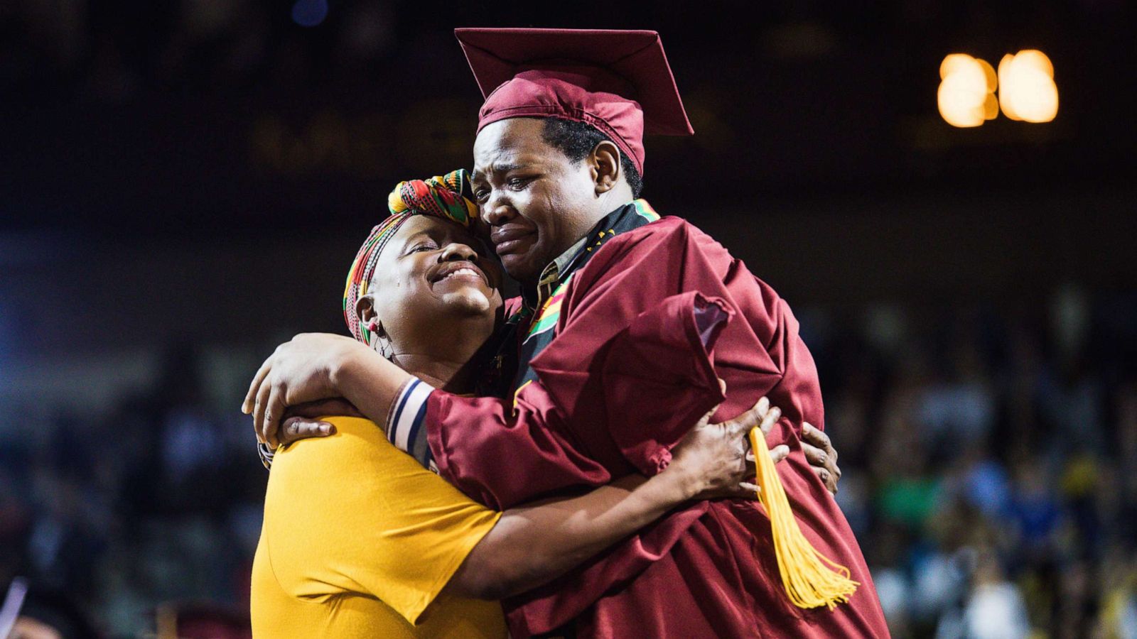 PHOTO: Sharonda Wilson was surprised with her diploma at the college graduation of her son, Stephan Wilson.