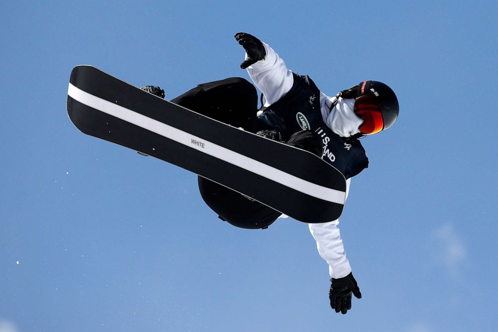 PHOTO: Shaun White of the United States takes a training run for the men's snowboard halfpipe final during Day 4 the Land Rover U.S. Grand Prix World Cup at Buttermilk Ski Resort on March 21, 2021, in Aspen, Colo.