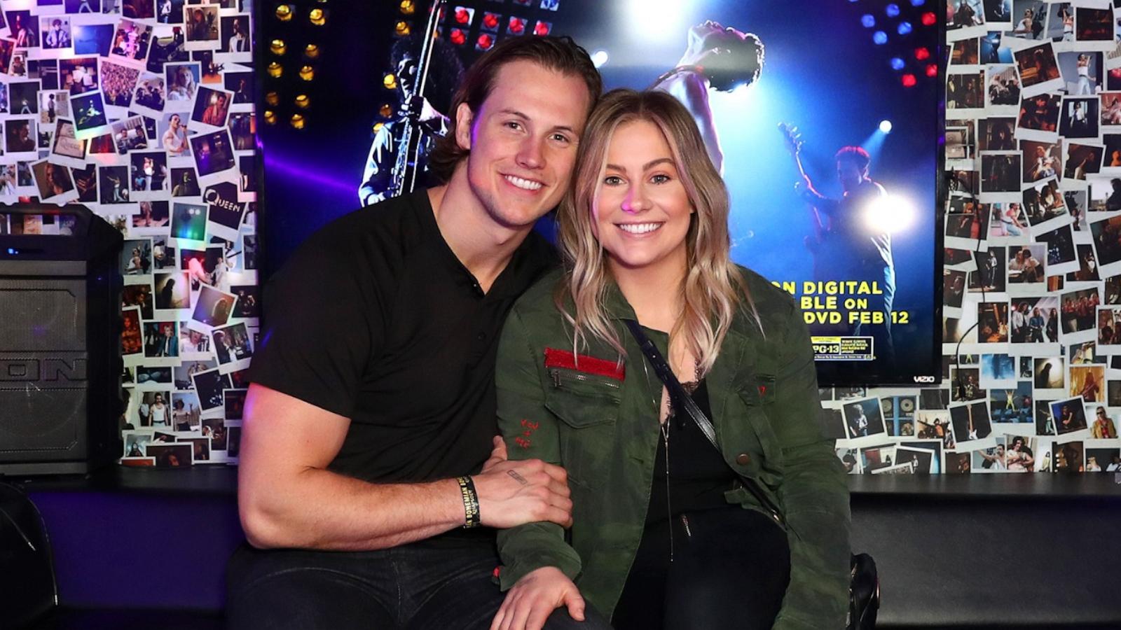PHOTO: In this Feb. 12, 2019, file photo, Andrew East and Shawn Johnson attend an event in Los Angeles.