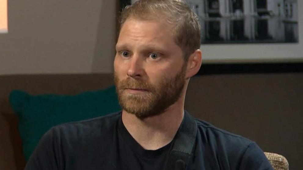 PHOTO: Shayne Patrick recounts surviving a grizzly bear attack in an interview that aired on “Good Morning America,” May 30, 2024.