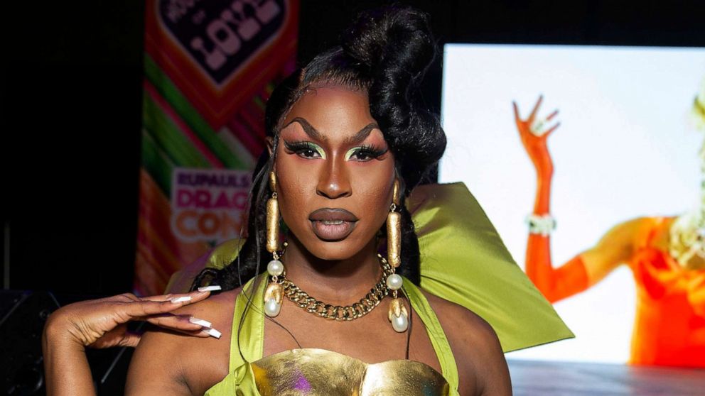 PHOTO: Shea Coulee attends the pink ribbon cutting during RuPaul's Los Angeles DragCon at Los Angeles Convention Center, May 13, 2022, in Los Angeles.
