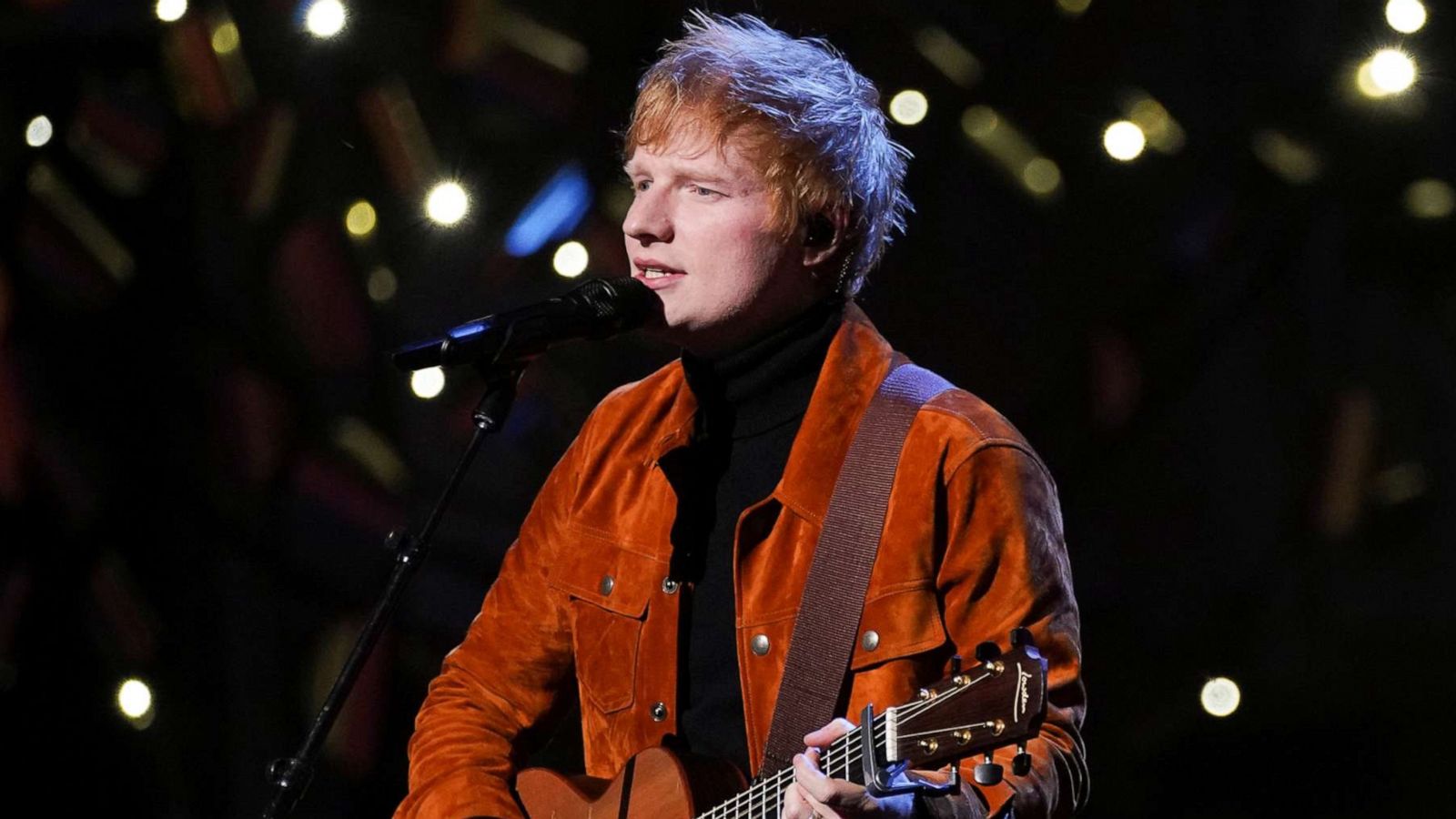 PHOTO: Ed Sheeran performs on stage, during the first Earthshot awards ceremony at Alexandra Palace in London, Oct. 17, 2021.