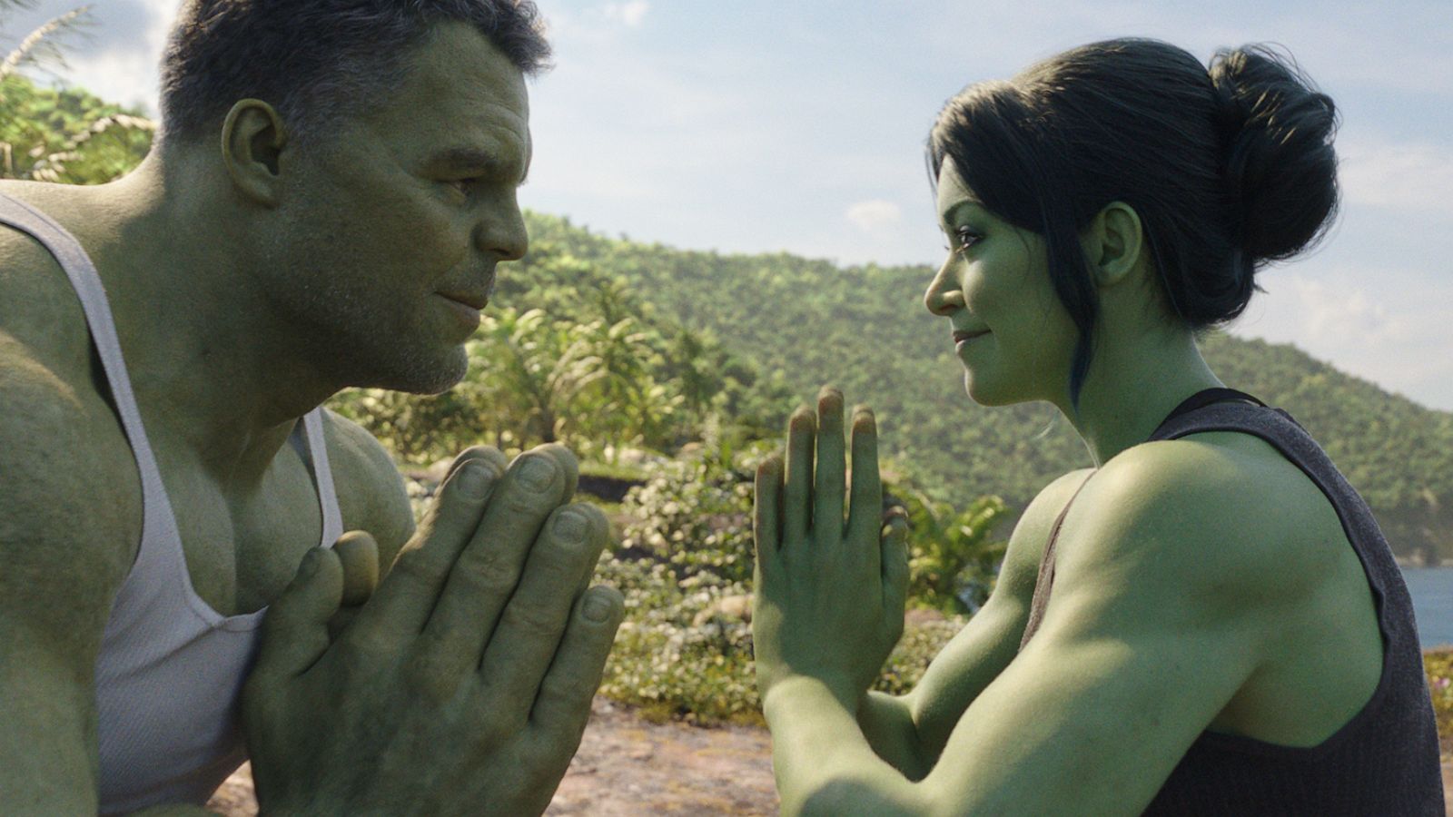 PHOTO: Mark Ruffalo as Smart Hulk/Bruce Banner and Tatiana Maslany as Jennifer "Jen" Walters/She-Hulk in Marvel Studios' She-Hulk: Attorney at Law, exclusively on Disney+.