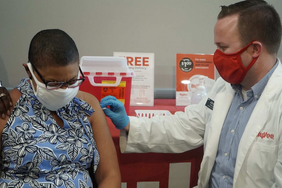 PHOTO: Sheletta Brundidge received the COVID-19 vaccine in Minnesota, on Aug. 13, 2021.