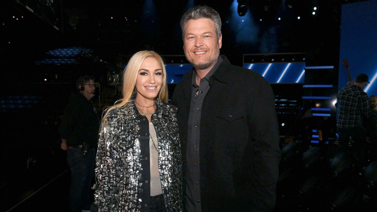 PHOTO: Gwen Stefani and Blake Shelton pose for a photo while attending an event, Jan. 24, 2020, in Los Angeles.