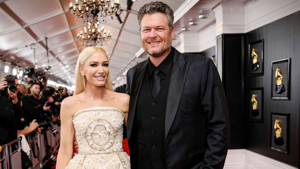 PHOTO: Gwen Stefani and Blake Shelton attends The 62nd Annual Grammys Awards in Los Angeles, Jan. 26, 2020.