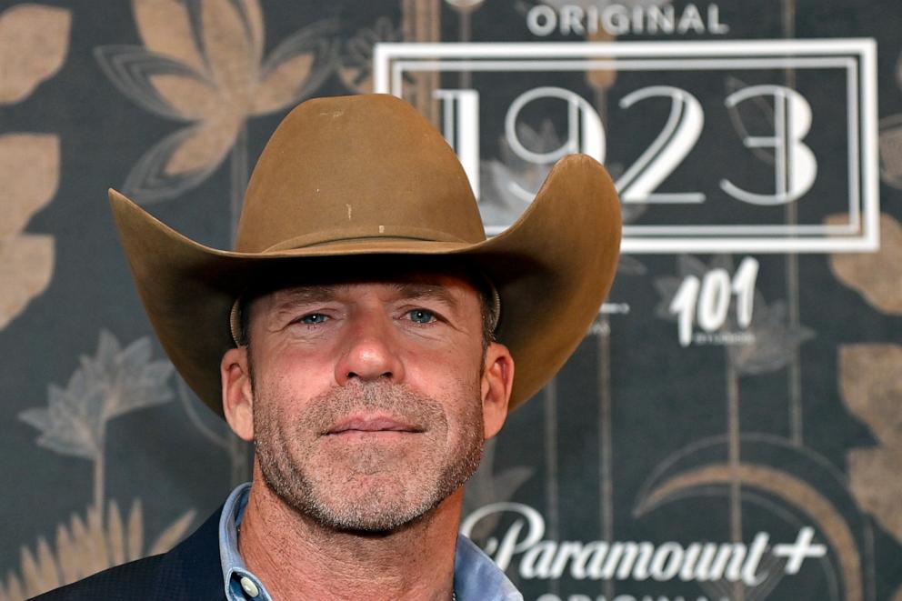 PHOTO: Taylor Sheridan attends the "1923" Las Vegas premiere screening the Encore Theater at Wynn Las Vegas, Dec. 3, 2022, in Las Vegas.