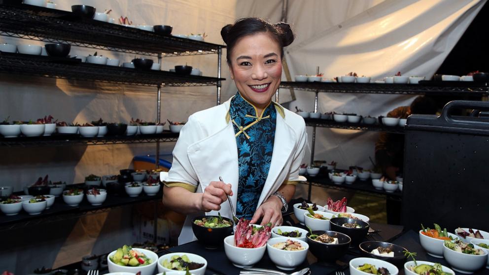 PHOTO: Shirley Chung prepares a dish during Michael Muller's HEAVEN, presented by The Art of Elysium, January 5, 2019 in Los Angeles, California.